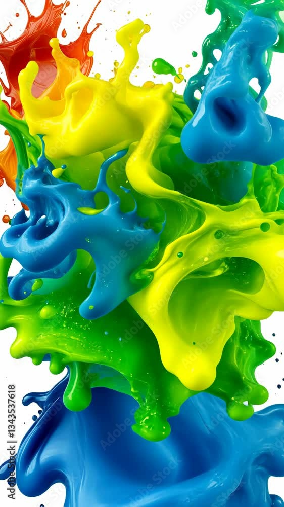 Poster colorful paint splashes create vibrant patterns in artistic display