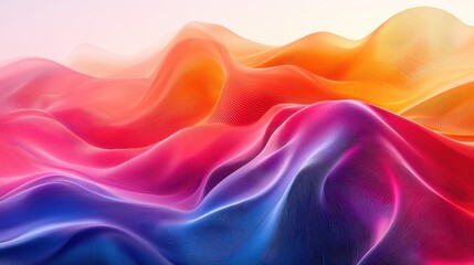 Obraz premium Colorful undulating abstract waves with varying gradients of vibrant hues