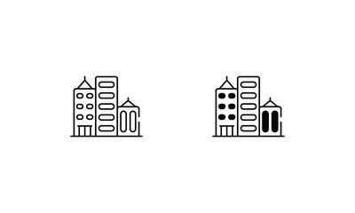 Buildings icons set vector stock illustration