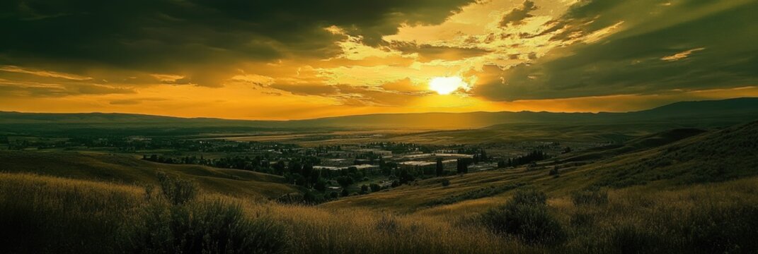 Yakima Sunset: Captivating Nature Landscape in Washington, Perfect for Travel View