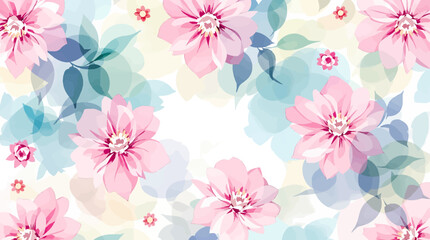 Fototapeta premium Seamless pattern flower, hand drawn, color pastel, Pastel vector seamless flower pattern backdrop background, watercolor floral pattern 