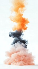 Abstract Ink Cloud Swirl for White Background.
