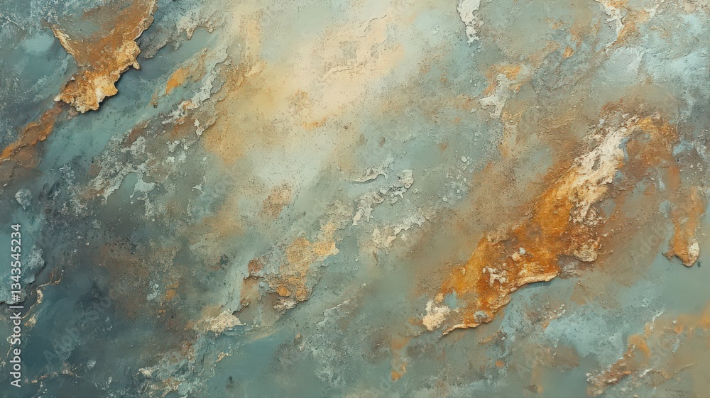 Poster abstract weathered teal beige and rust textured background