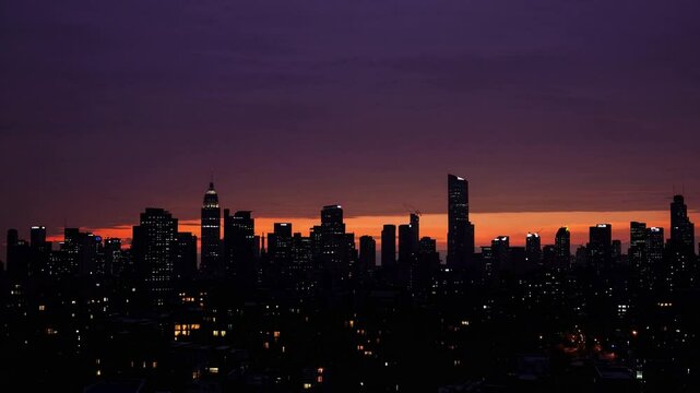 sunset over the city