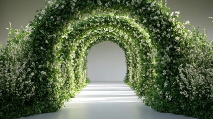 Enchanting floral archway, a whimsical garden passage for romantic celebration