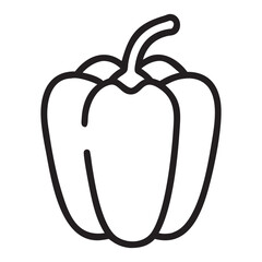 Simple Line Art Illustration of a Bell Pepper icon, vector illustration