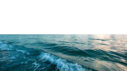 Ocean Waves at Sunset  isolated on transparent background in PNG