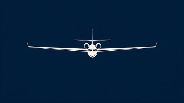 White airplane against a blue background perfect for travel and tourism themes. Generative AI