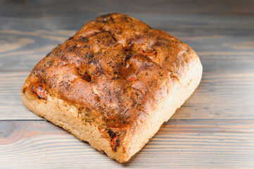 Pastries on a wooden background