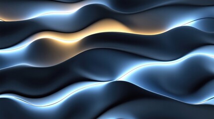 Fototapeta premium Abstract metallic waves texture: elegant silver and gold swirls background