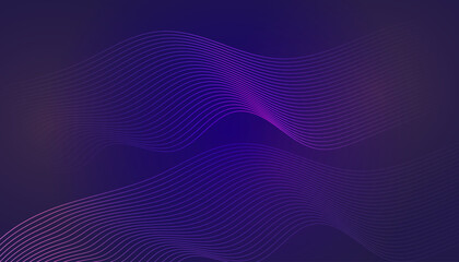 Abstract background with glowing wave. Shiny moving lines design element. Modern purple gradient flowing wave lines. Futuristic technology concept.