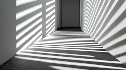 Fototapeta premium Light and Shadow Play in Minimalist Interior Hallway Design