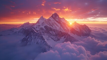 Majestic Mountain Peak at Sunset