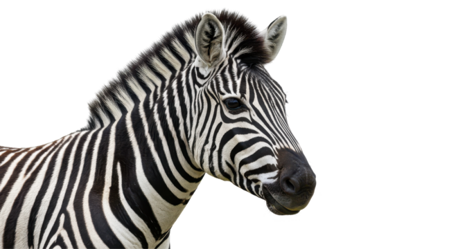 Isolated Zebra Head Close-Up