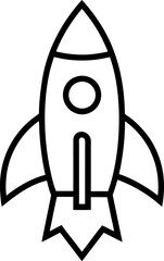 Bold Line Art of a Rocket Launching Upwards Space Exploration, Business Startup, Innovation, and Development