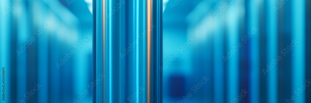 Aufkleber blurred view of a data center aisle with server racks, technology and cybersecurity concept