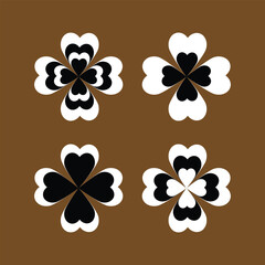 abstract flower icon set 