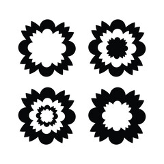 abstract flower icon set 
