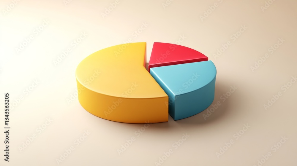 Aufkleber a simple and well-balanced d pie chart with four segments, each in different business-friendly color