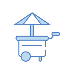 Food Cart vector icon stock illustration