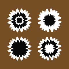 abstract flower icon set 