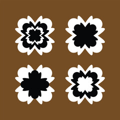 flower icon set vector 