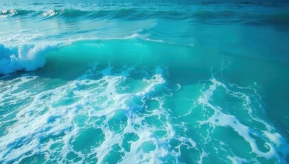 Obraz premium Ocean Waves Foam Turquoise Water Blue Sea Texture, water texture, ocean waves