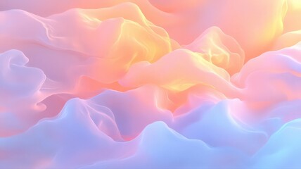 Obraz premium Pastel Abstract Landscape with Flowing Shapes and Soft Color Gradients