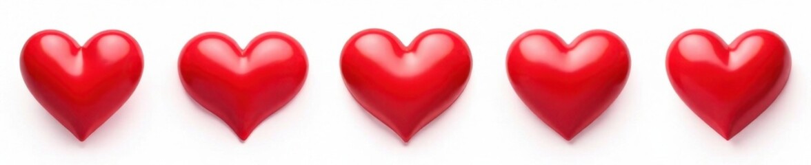 Obraz premium Set of red heart icons with various styles and sizes, hearts, graphics