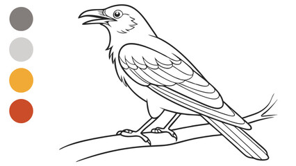 Fototapeta premium bird coloring page line art