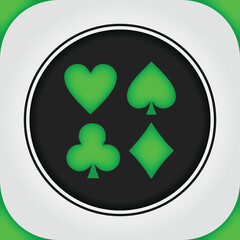 Obraz premium Playing Card Symbols Seamless Pattern - Vector Digital Paper with Hearts, Diamonds, Clubs, and Spades Tile Design for Casino, Poker, and Game-Themed Projects