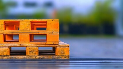 Two stacked wooden pallets