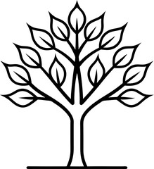 Minimalist Tree Outline Simple Black and White for Nature, Ecology, and Design Projects