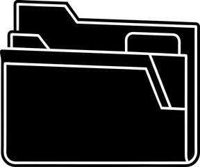 Open Folder Outline Icon for Organization, Data Storage, and Management Minimalist Design