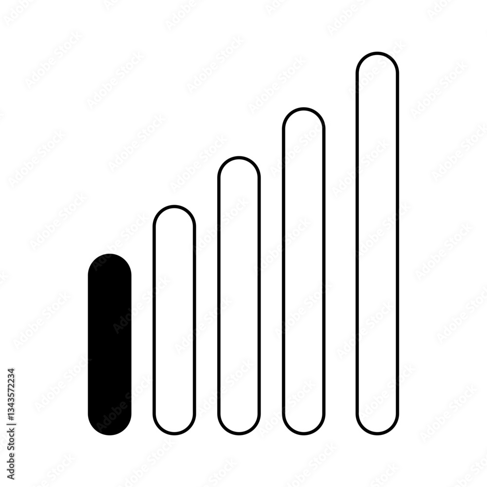 Poster signal strength minimalistic vector icon for wireless connectivity, network status, and digital comm