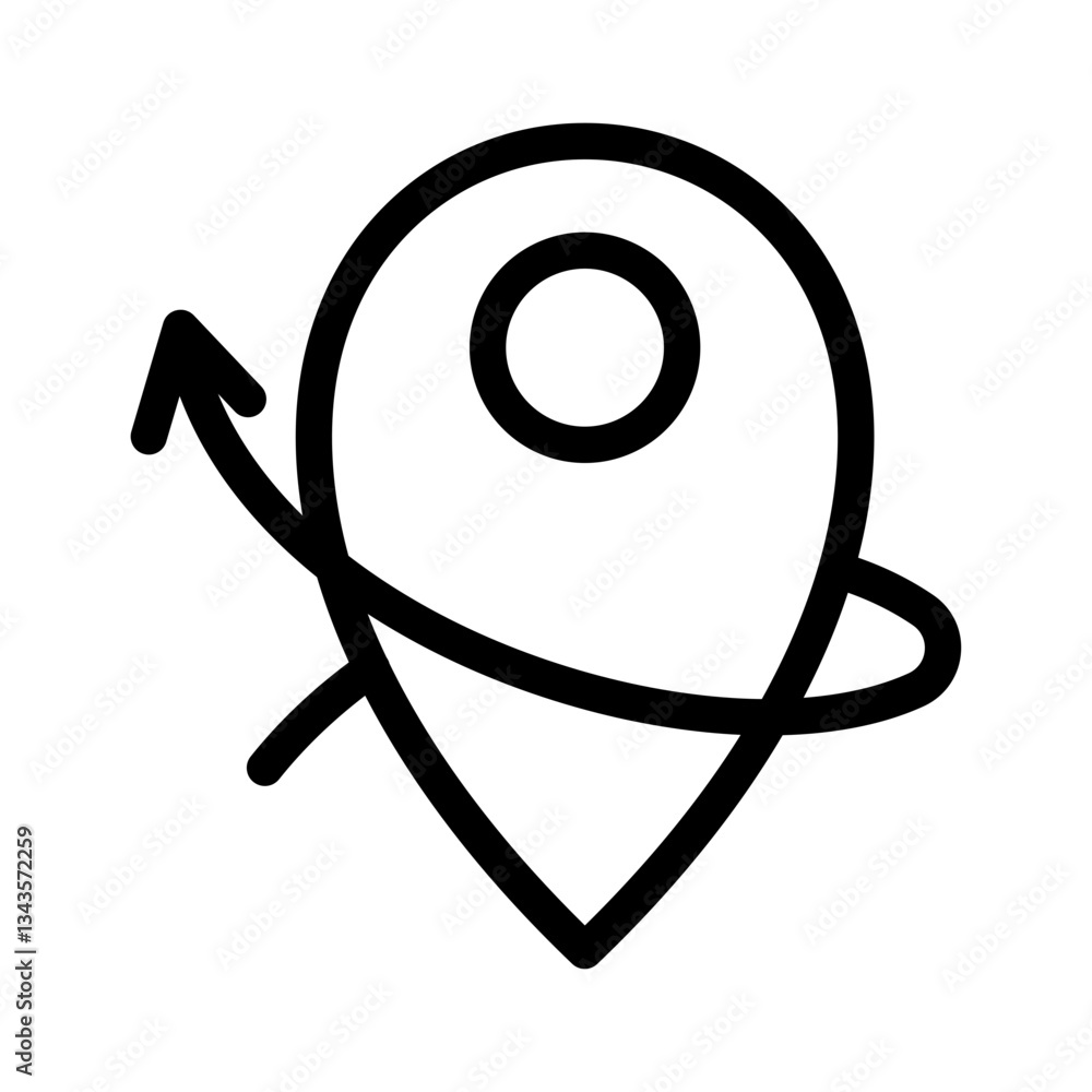 Poster location pin vector icon for navigation tools, travel apps, and location-based technology interfaces