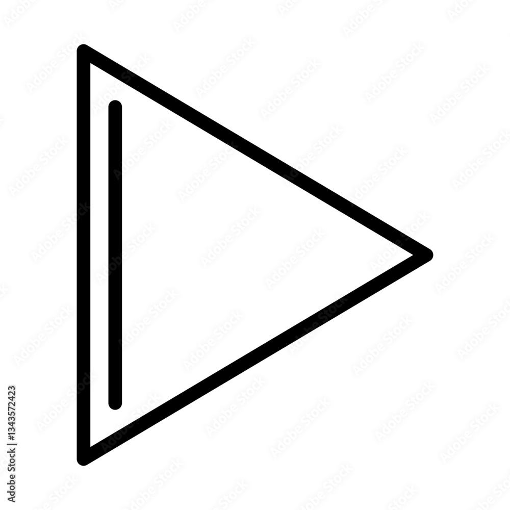 Poster play button minimalistic vector icon for media controls, digital interfaces, and modern application 