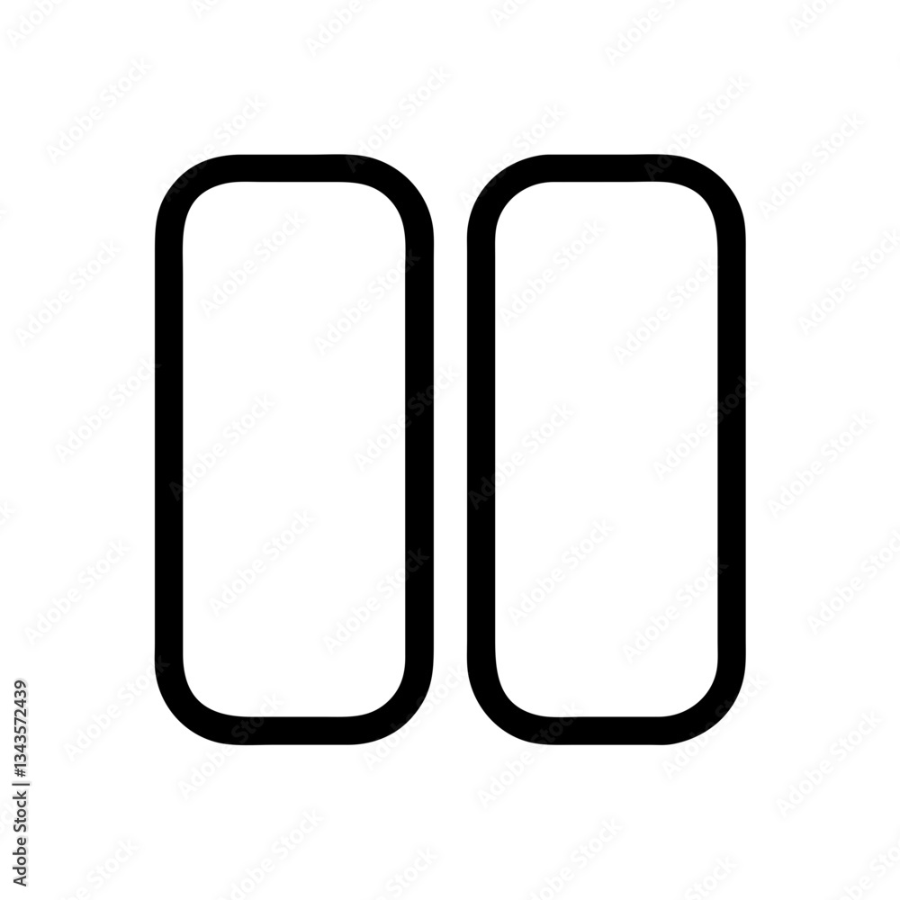 Poster pause button minimalistic vector icon for media controls, digital interfaces, and modern application