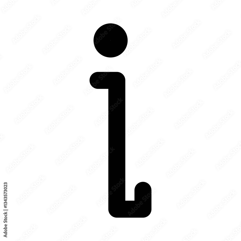 Poster modern info symbol icon for help centers, user guidance, and informational interfaces - flat stroke 