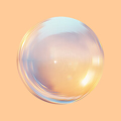 Obraz premium Realistic glossy colored glass ball.Abstract 3D light bubble with glare.Geometric abstract shape.