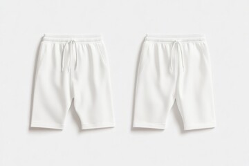 White shorts mockup designed for summer fashion display on a clean white background