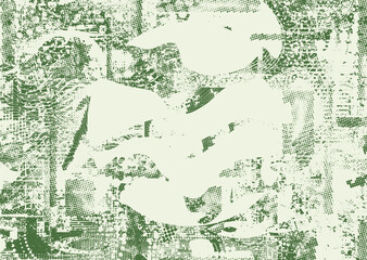 Background with glitch distorted grunge textures . grunge background texture with halftone dots, glitched shapes, textures and lines .Screen print vector background with grunge textured surface.