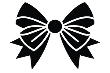 Set of Simple Decorative Holiday Ribbon Bows – Vector Illustration