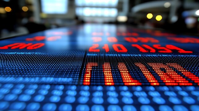 A close up view of an electronic display showing data