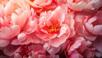 Fototapeta premium Vibrant pink peonies in full bloom with soft, delicate petals.