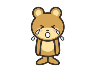 Fototapeta premium 大泣きするかわいいクマさんの全身イラスト