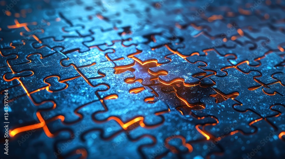 Poster interlocking pieces of a puzzle demonstrating connectivity and relationships