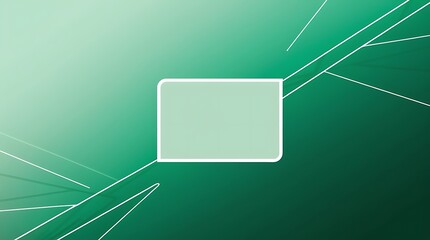 Elegant Green Gradient Background with Abstract White Lines and Text Box