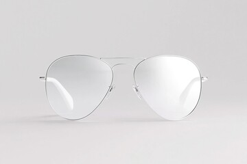 Clear mock up of white glasses showcasing minimalist design for eyewear enthusiasts