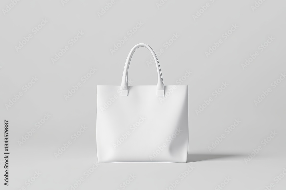 Aufkleber simple and elegant white mock up bag in minimalist studio setting for design and presentation purpos